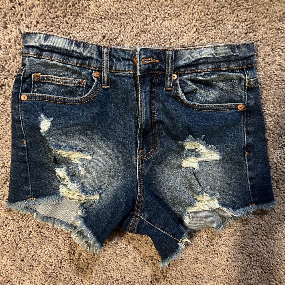 Distressed Denim Shorts